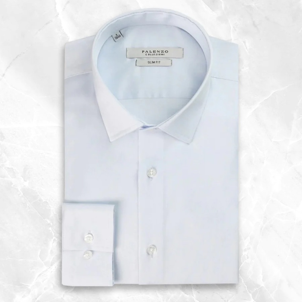 Palenzo Collezioni Men's Button Down Shirt,light blue, (Euro 39/40)US 15.5